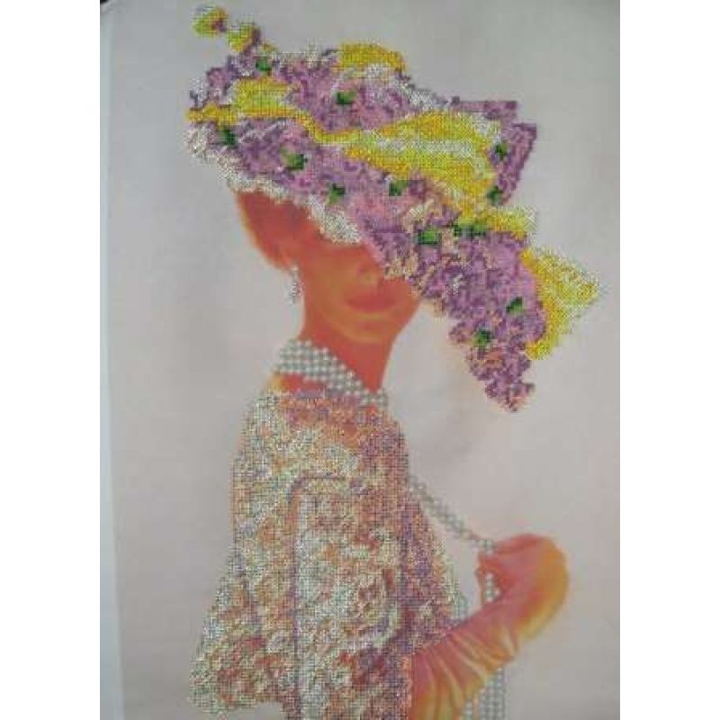 Bead Embroidery Kit on Art Canvas "Elizabeth"
