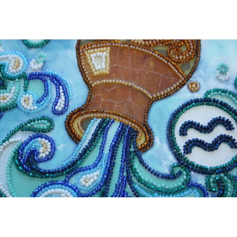 Bead Embroidery Kit on Art Canvas "Aquarius"