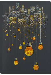 Bead Embroidery Kit on Art Canvas "Lamp evening"