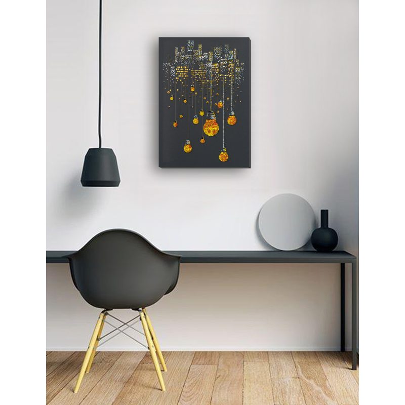 Bead Embroidery Kit on Art Canvas "Lamp evening"
