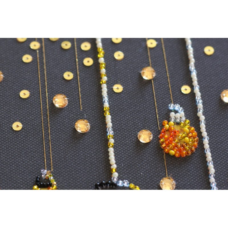 Bead Embroidery Kit on Art Canvas "Lamp evening"