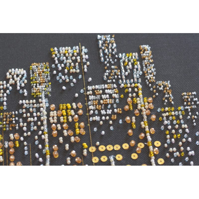Bead Embroidery Kit on Art Canvas "Lamp evening"
