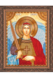 Icon Bead Embroidery Kit on Art Canvas "St. Michael"