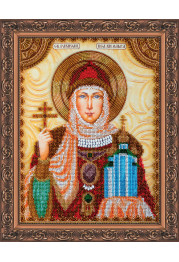 Icon Bead Embroidery Kit on Art Canvas "St. Olga"
