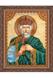 Icon Bead Embroidery Kit on Art Canvas "St. Vladimir"