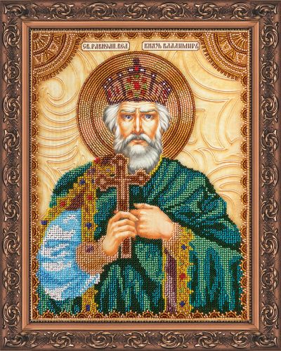 Icon Bead Embroidery Kit on Art Canvas "St. Vladimir"