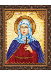 Icon Bead Embroidery Kit on Art Canvas "St. Larissa"