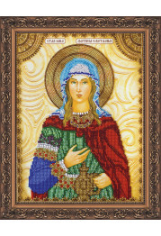 Icon Bead Embroidery Kit on Art Canvas "St. Fotinia (Svetlana)"