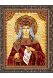 Icon Bead Embroidery Kit on Art Canvas "St. Barbara"