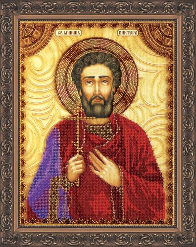 Icon Bead Embroidery Kit on Art Canvas "St. Victor"
