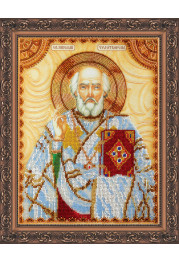 Icon Bead Embroidery Kit on Art Canvas "St. Nicholas"