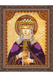Icon Bead Embroidery Kit on Art Canvas "St. Ludmila"