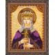 Icon Bead Embroidery Kit on Art Canvas "St. Ludmila"
