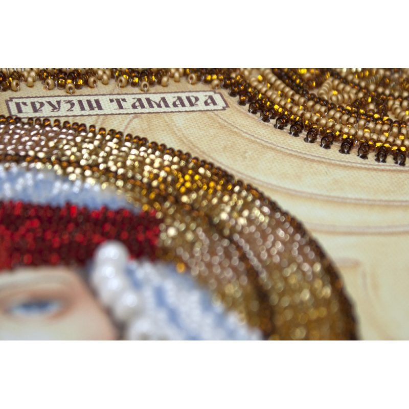 Icon Bead Embroidery Kit on Art Canvas "St. Tamara"