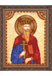 Icon Bead Embroidery Kit on Art Canvas "St. Vyacheslav"
