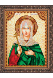 Icon Bead Embroidery Kit on Art Canvas "St. Antonina"