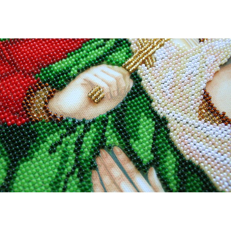 Icon Bead Embroidery Kit on Art Canvas "St. Antonina"
