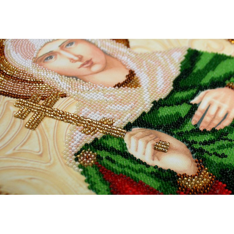 Icon Bead Embroidery Kit on Art Canvas "St. Antonina"