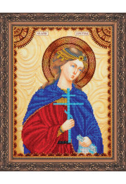 Icon Bead Embroidery Kit on Art Canvas "St. Christina"