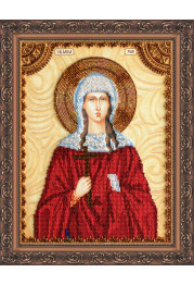 Icon Bead Embroidery Kit on Art Canvas "St. Zoe"