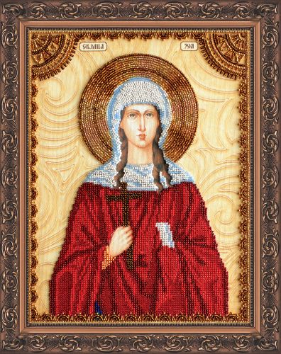 Icon Bead Embroidery Kit on Art Canvas "St. Zoe"