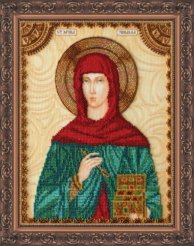 Icon Bead Embroidery Kit on Art Canvas "St. Zinaida"