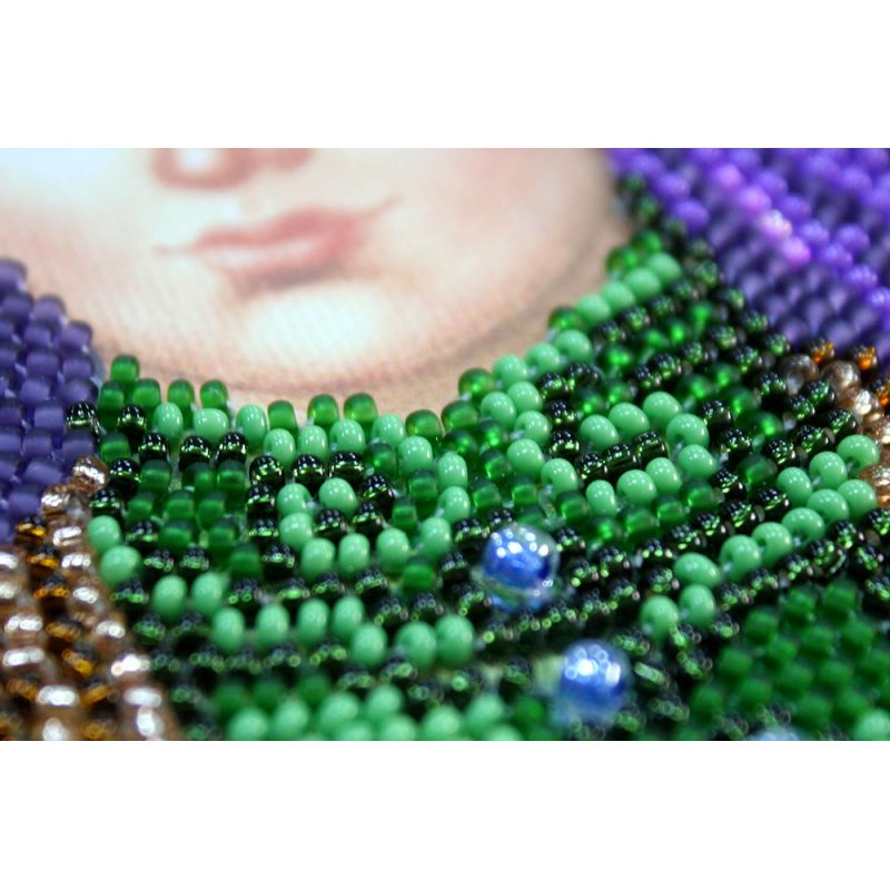 Icon Bead Embroidery Kit on Art Canvas "St. Angelina"