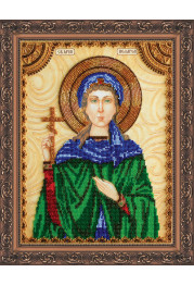 Icon Bead Embroidery Kit on Art Canvas "St. Pelagia"