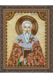 Icon Bead Embroidery Kit on Art Canvas "St. Gregory"