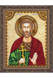 Icon Bead Embroidery Kit on Art Canvas "St. Bogdan"