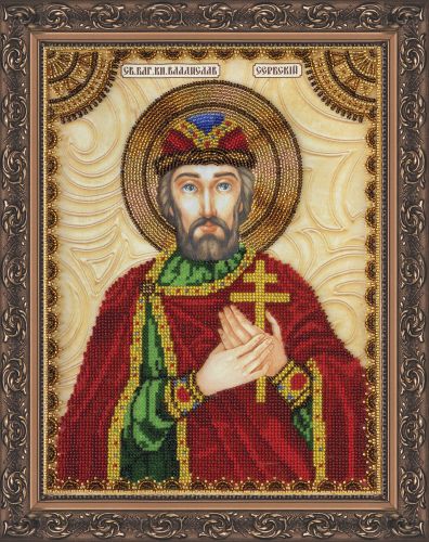 Icon Bead Embroidery Kit on Art Canvas "St. Vladislav"