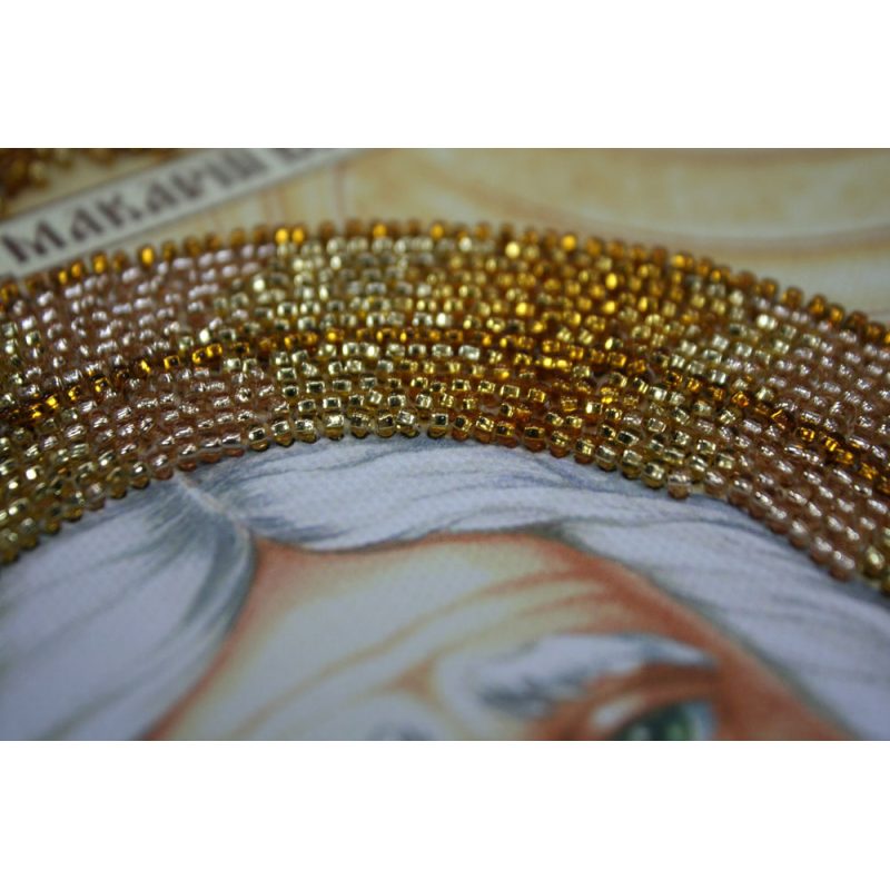 Icon Bead Embroidery Kit on Art Canvas "St. Macarius"