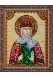 Icon Bead Embroidery Kit on Art Canvas "St. Juliana"