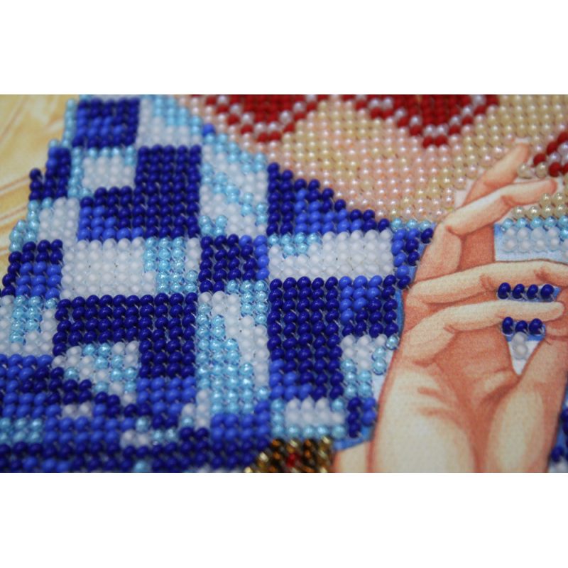 Icon Bead Embroidery Kit on Art Canvas "St. Sava (Savely)"