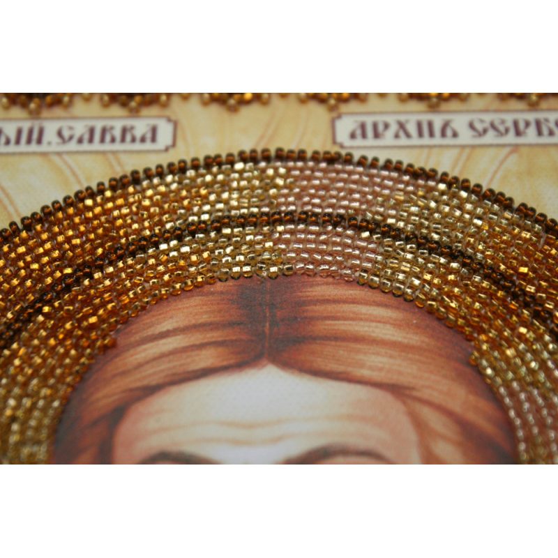Icon Bead Embroidery Kit on Art Canvas "St. Sava (Savely)"