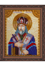Icon Bead Embroidery Kit on Art Canvas "St. Innokenty"