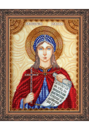 Icon Bead Embroidery Kit on Art Canvas "St. Praskovya"
