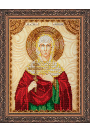 Icon Bead Embroidery Kit on Art Canvas "St. Alevtina"