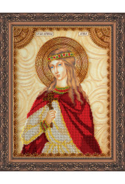 Icon Bead Embroidery Kit on Art Canvas "St. Agnes"