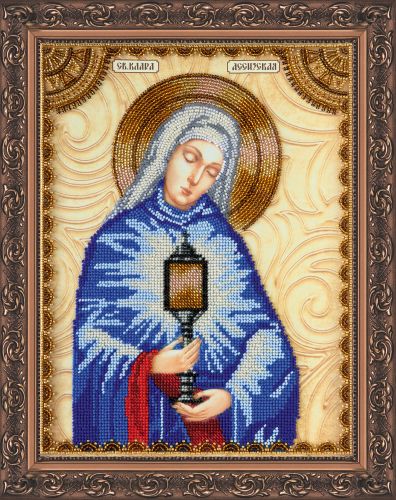 Icon Bead Embroidery Kit on Art Canvas "St.Clara"