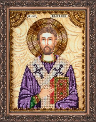 Icon Bead Embroidery Kit on Art Canvas "St.Leo"