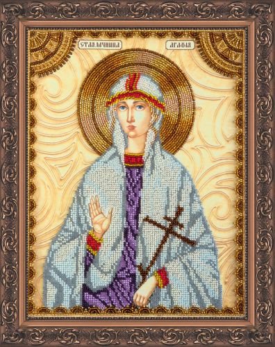 Icon Bead Embroidery Kit on Art Canvas "St.Agatha"