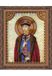 Icon Bead Embroidery Kit on Art Canvas "St. Svyatoslav"