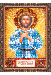 Mini Icon Bead Embroidery Kit on Art Canvas "St. Alexis"