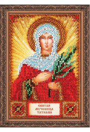 Mini Icon Bead Embroidery Kit on Art Canvas "St. Tatiana"