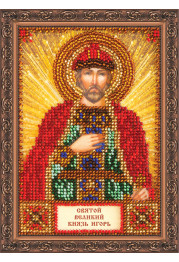Mini Icon Bead Embroidery Kit on Art Canvas "St. Igor"
