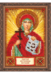 Mini Icon Bead Embroidery Kit on Art Canvas "St. Natalia"