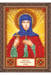 Mini Icon Bead Embroidery Kit on Art Canvas "St. Anna"