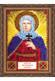 Mini Icon Bead Embroidery Kit on Art Canvas "St. Larissa"