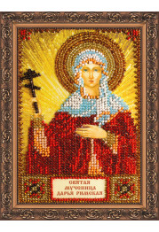Mini Icon Bead Embroidery Kit on Art Canvas "St. Daria"